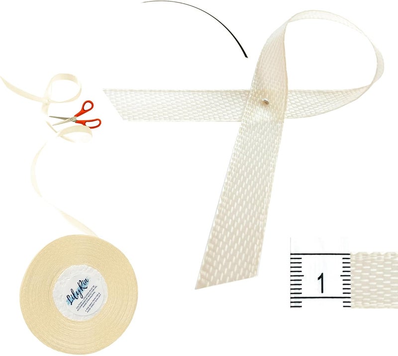 LilyRin Ivory Ribbon 3/8 Inch x 36 Yards Perfect for Scrapbooking Art Wedding Wreaths Baby Showers Gift Wrapping Birthday Decorations Christmas Gifts DIY Crafts Floral Arrangements and Party Projects Cream - Image 4